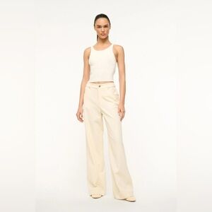 STAUD White Straight Leg Jeans Timeless Style grayson pants